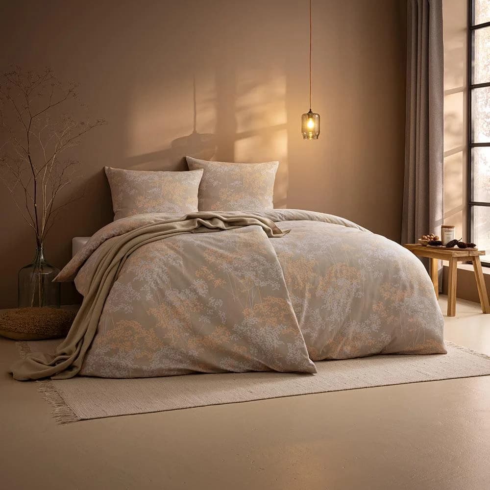 ESTELLA Bettwäsche Moena Beige Floral Flanell 135x200 cm