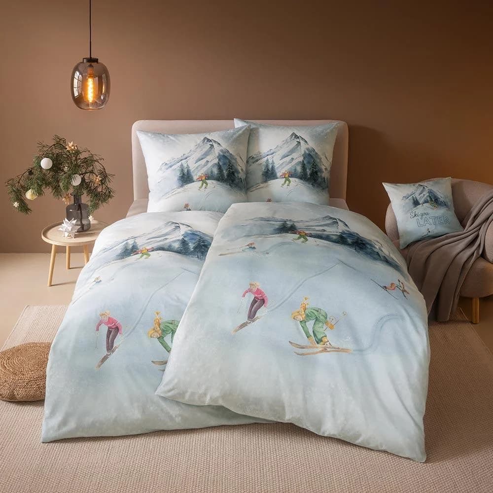 ESTELLA Bettwäsche Mountaina bunt (101, schnee) Flanell 135x200 cm