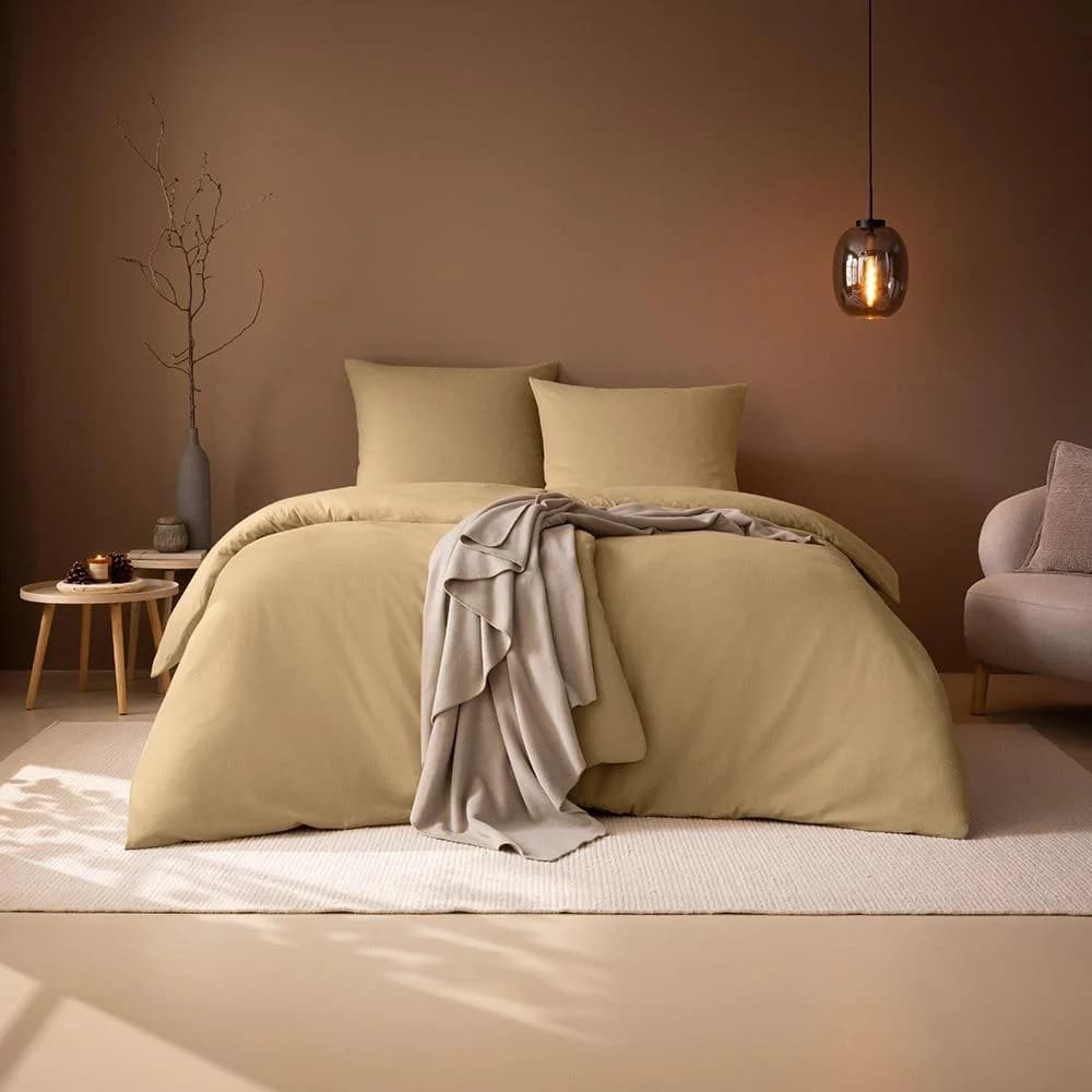 ESTELLA Bettwäsche Latemar Beige Flanell 155x220 cm 2-teilig