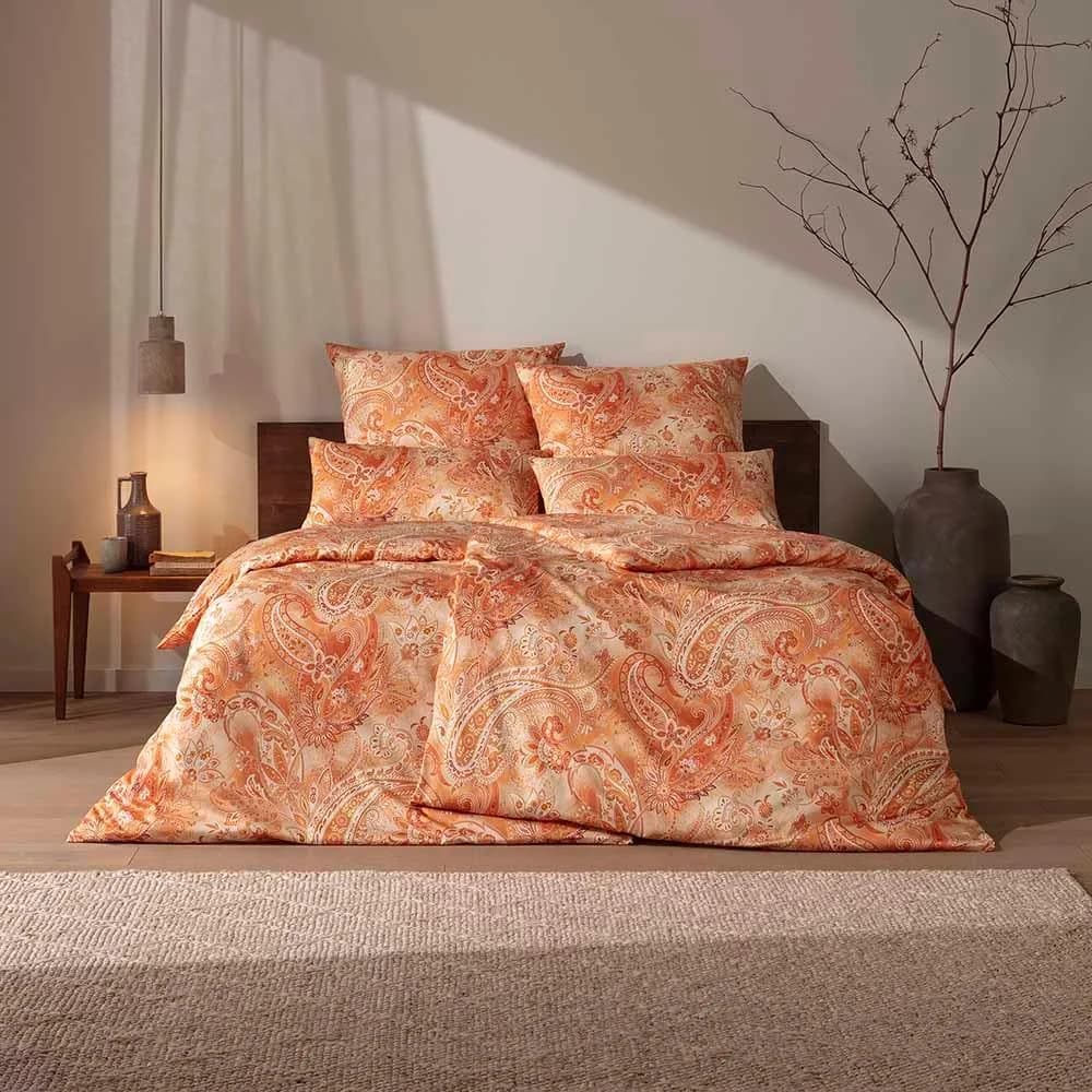 ESTELLA Bettwäsche "Rhea" 3-tlg. Orange Satin Paisley