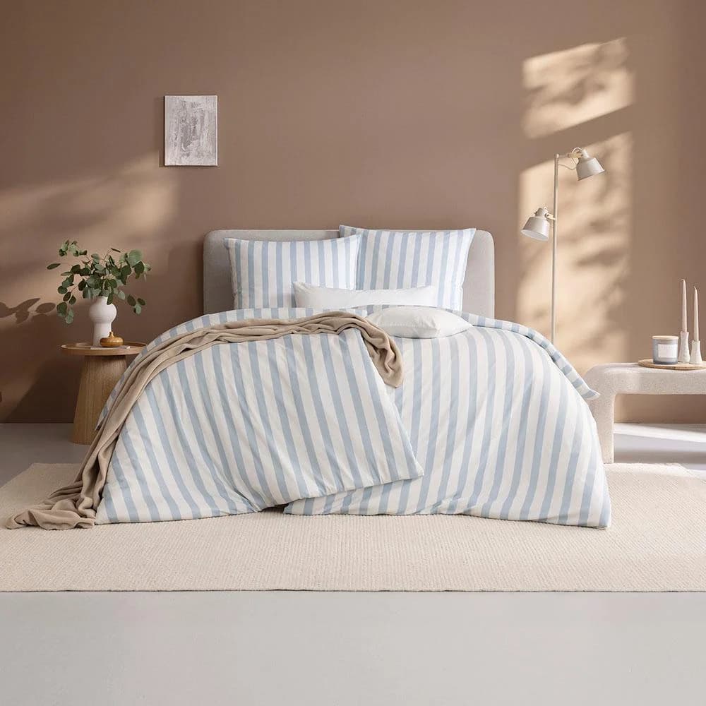 ESTELLA Bettwäsche "Dirk" Blau Gestreift Mako-Interlock-Jersey