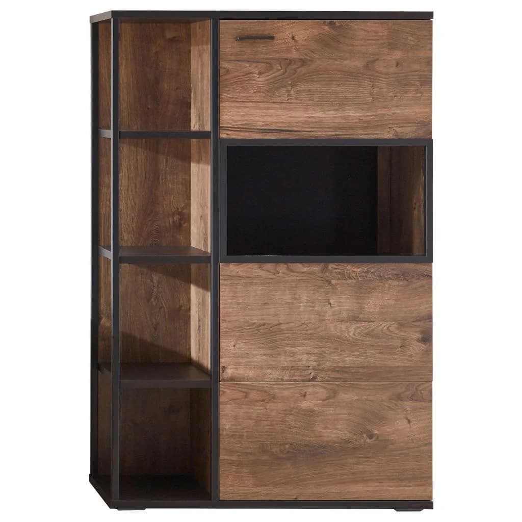 Cantus Highboard Bastian Schwarz Eiche Dunkelgrau Holzwerkstoff