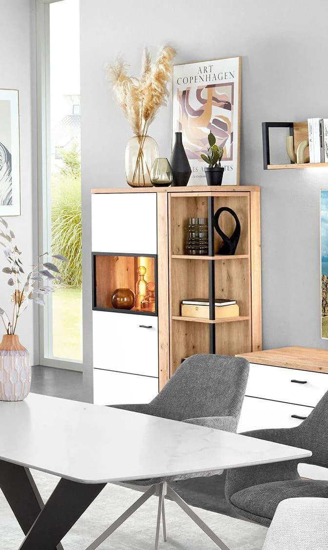 Highboard Harper Ibiza Modern White Eiche Artisan