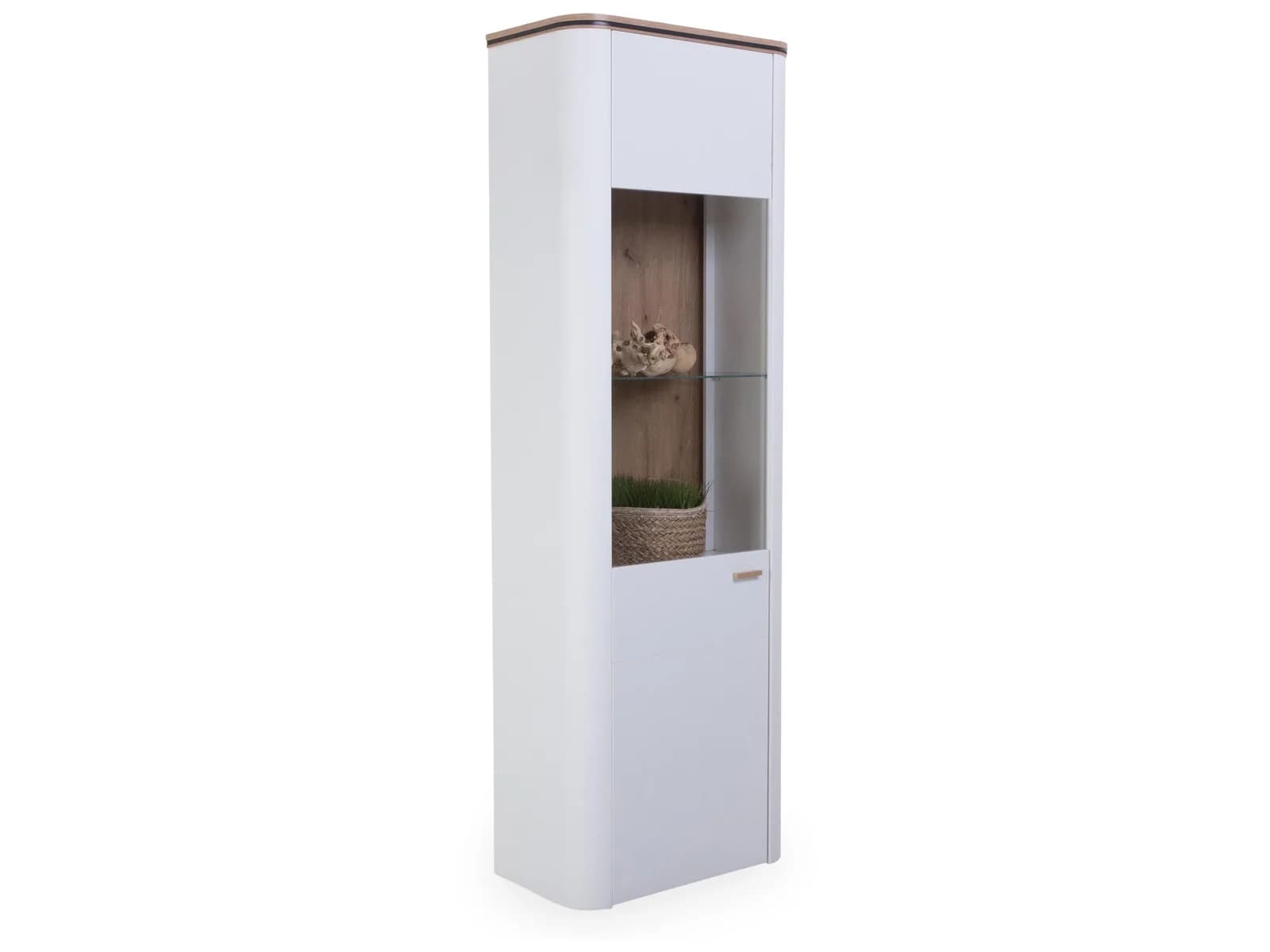 Vitrine SANSIBAR VISTRA Weiß matt Eiche Artisan