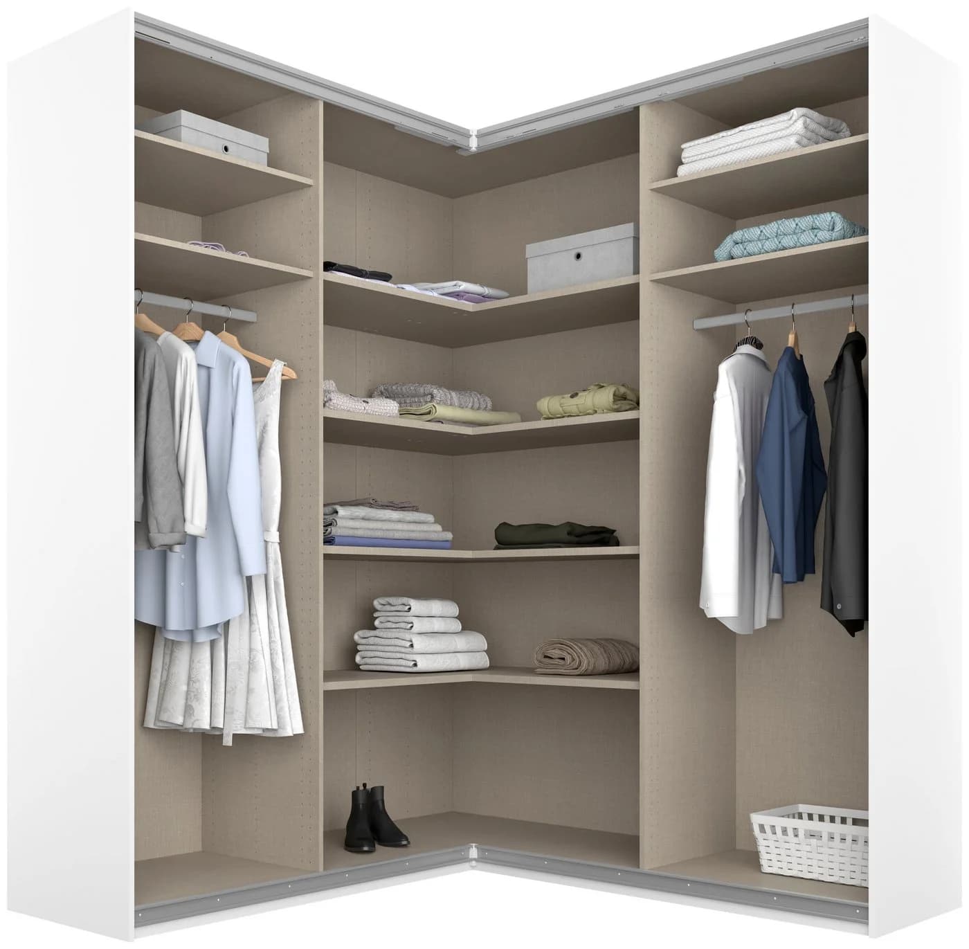 RAUCH QUADRA Eckschrank Schwebetürenschrank Grau Hochglanz - Bild 4