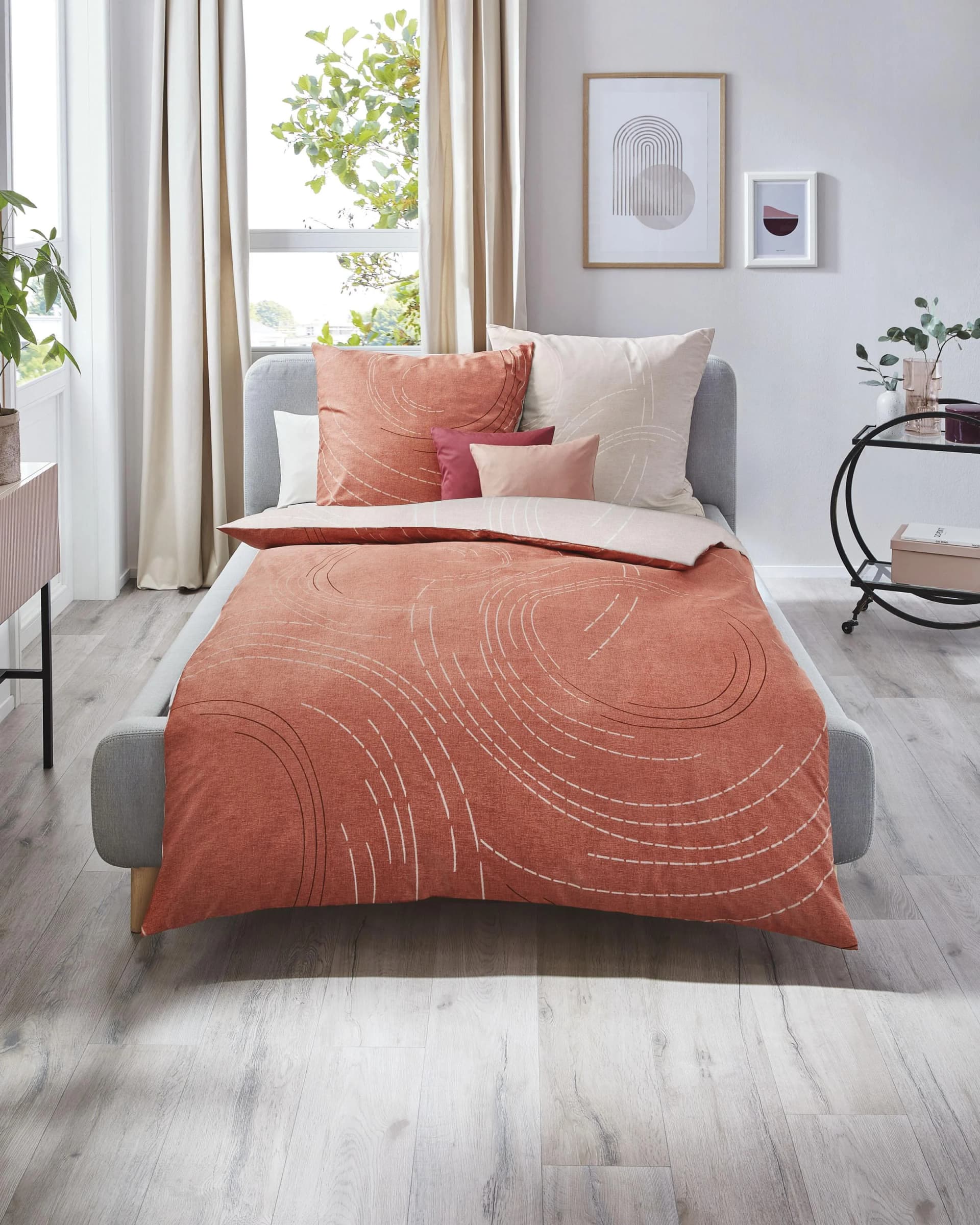 Kaeppel Wendebettwäsche JARO 100% Baumwolle Orange Mako-Satin