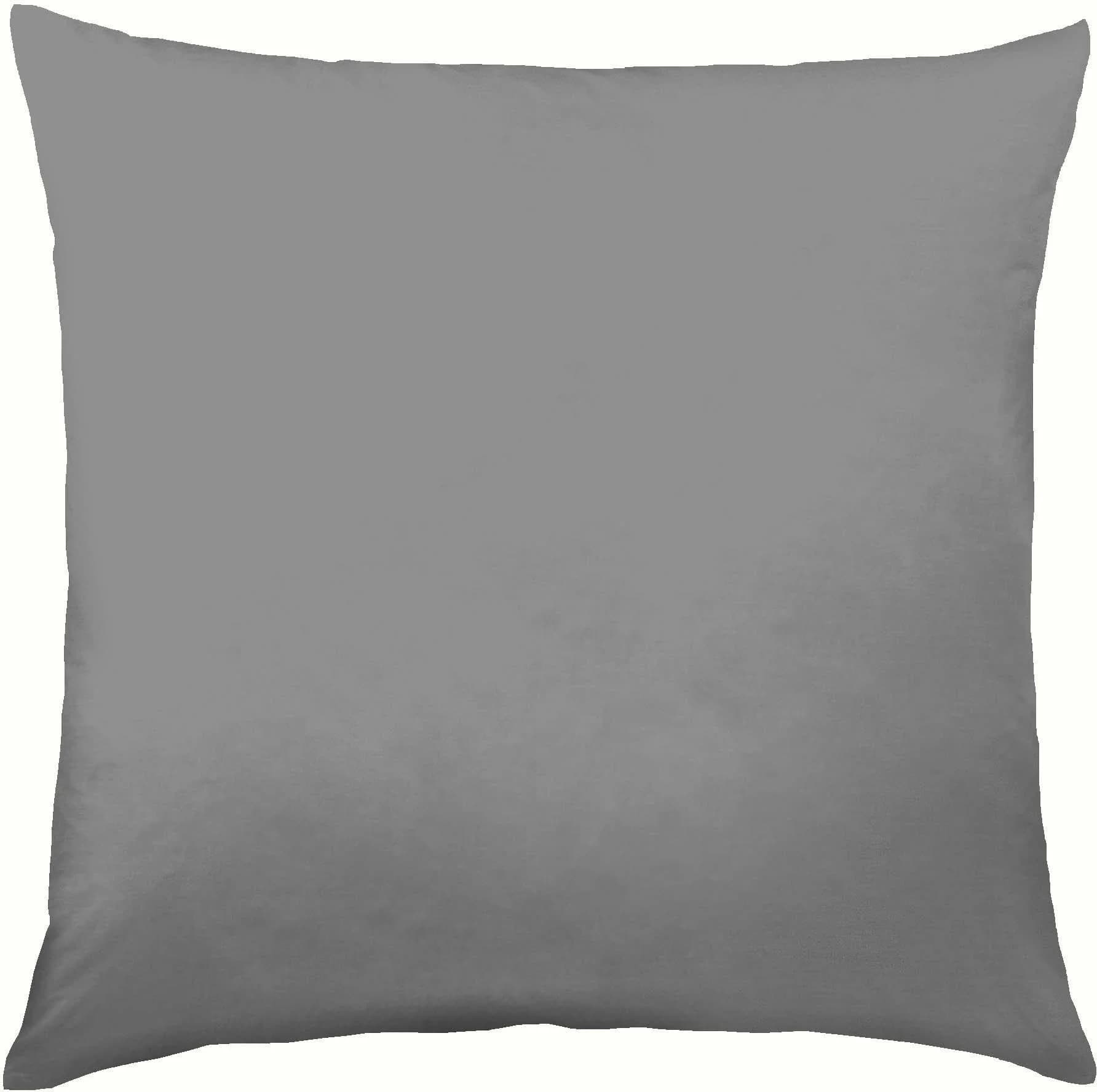 Kaeppel Kissenbezug Uni Mako-Satin Grau 100% Baumwolle