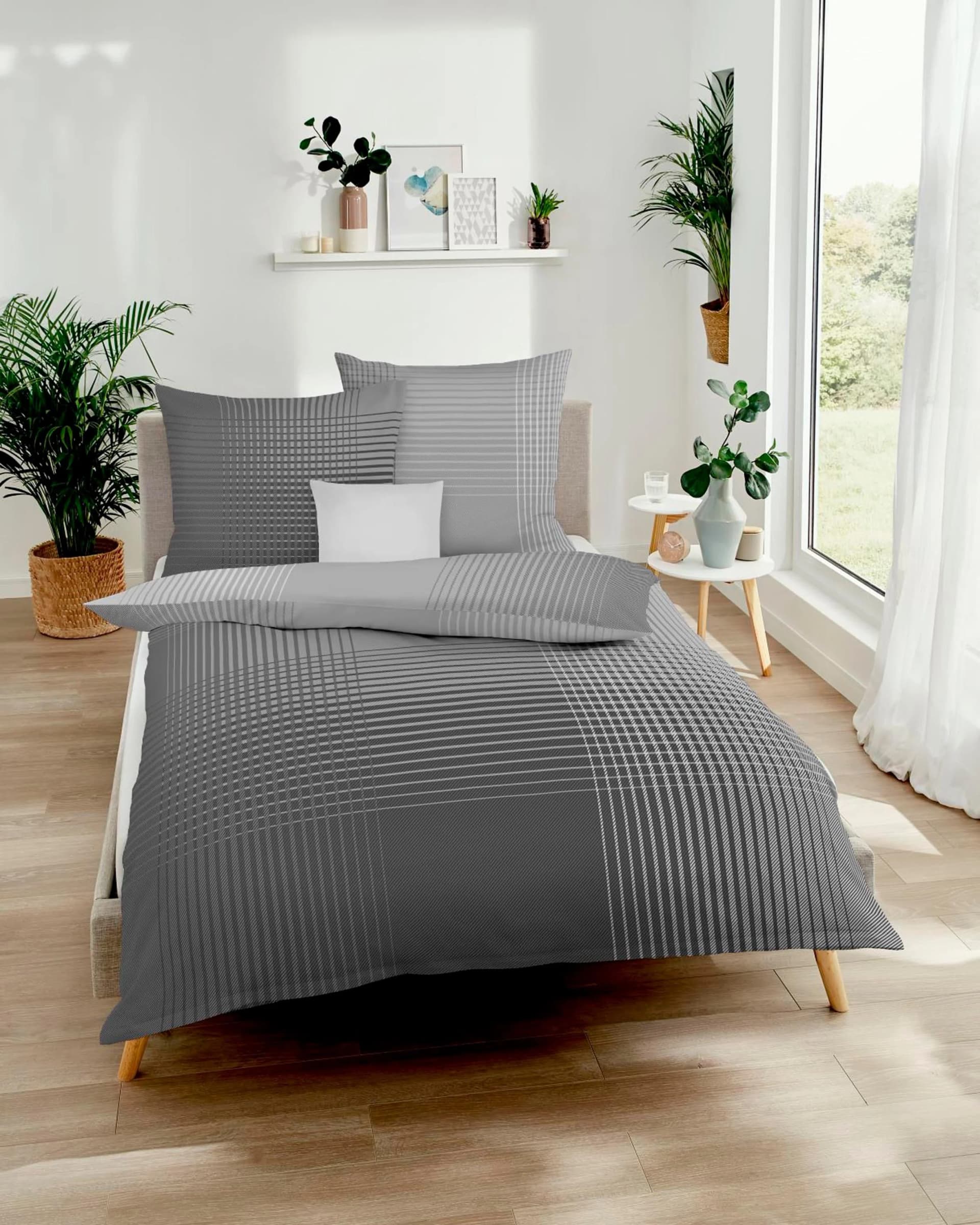 Kaeppel Bettwäsche MASTER 100% Baumwolle Grau Mako-Satin