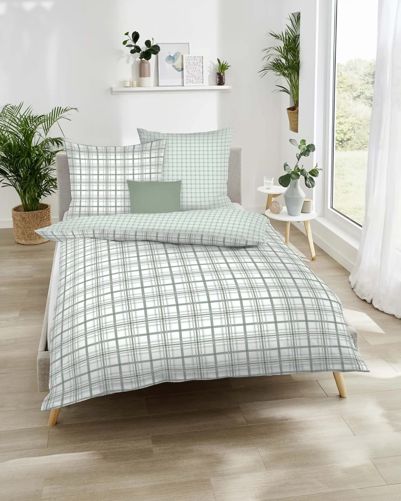 Wendebettwäsche KAEPPEL Plaid Grün Kariert