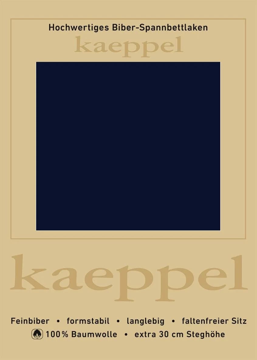 Kaeppel Spannbettlaken Biber Marine 100% Baumwolle
