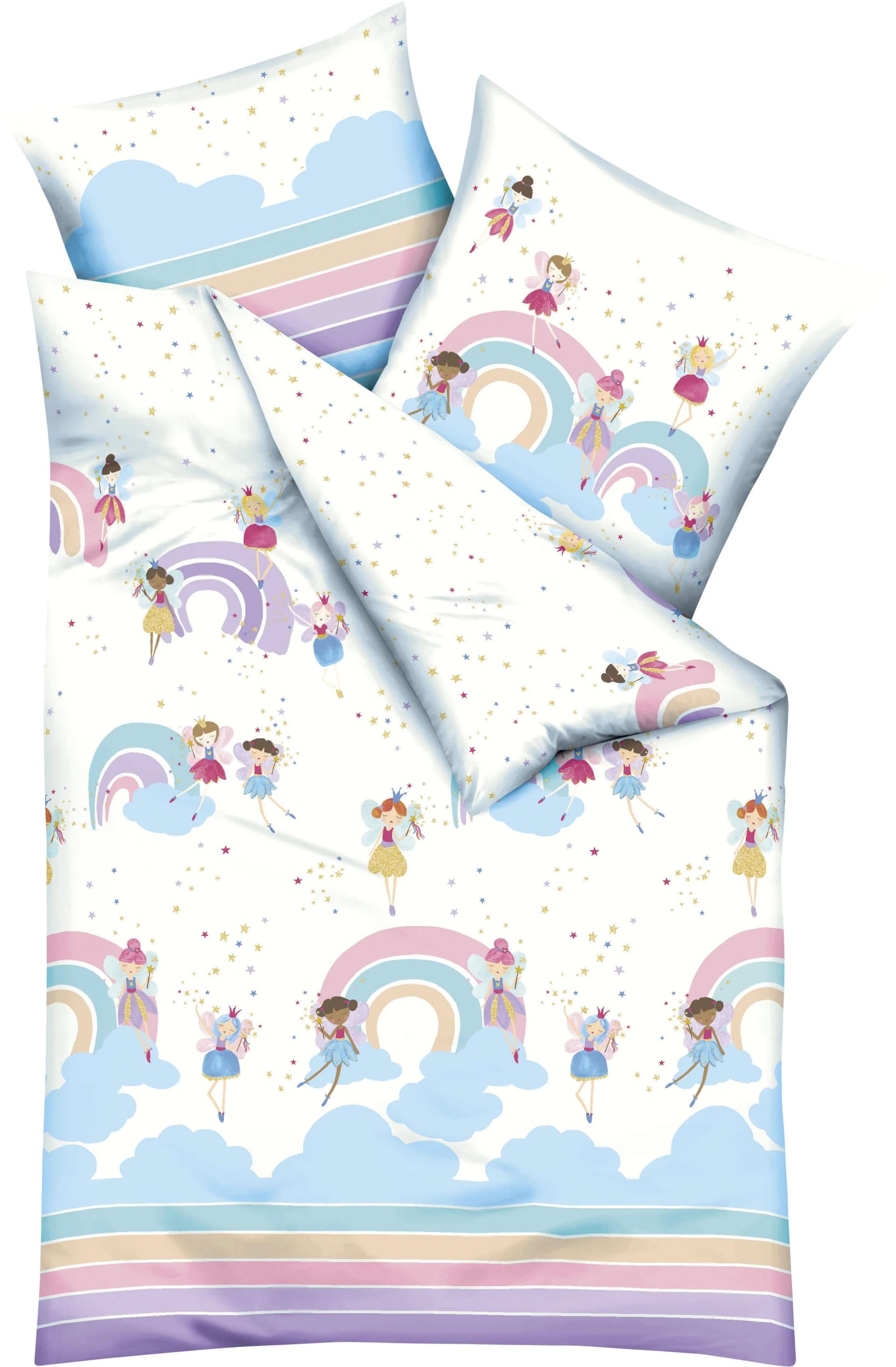 Kaeppel Kinderbettwäsche Rainbow Fairies Bunt 100% Baumwolle