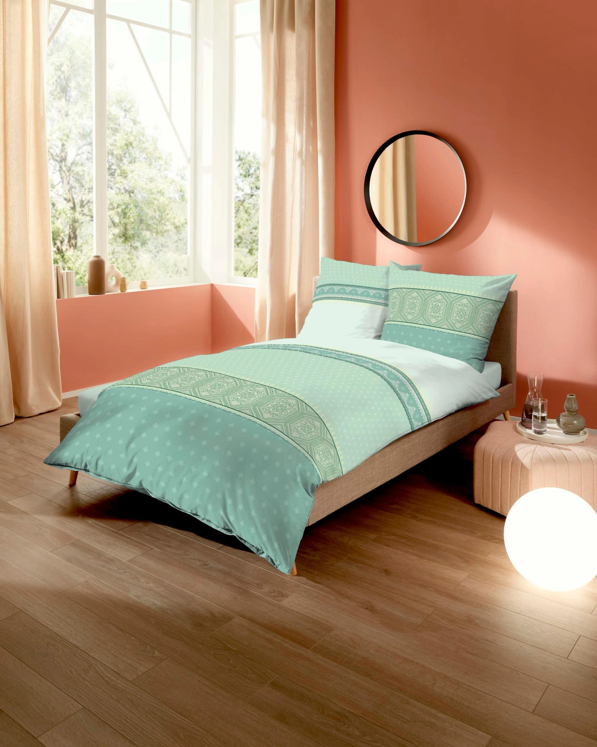 Kaeppel Bettwäsche Majestic Jade-Grün Mako-Satin 2-teilig