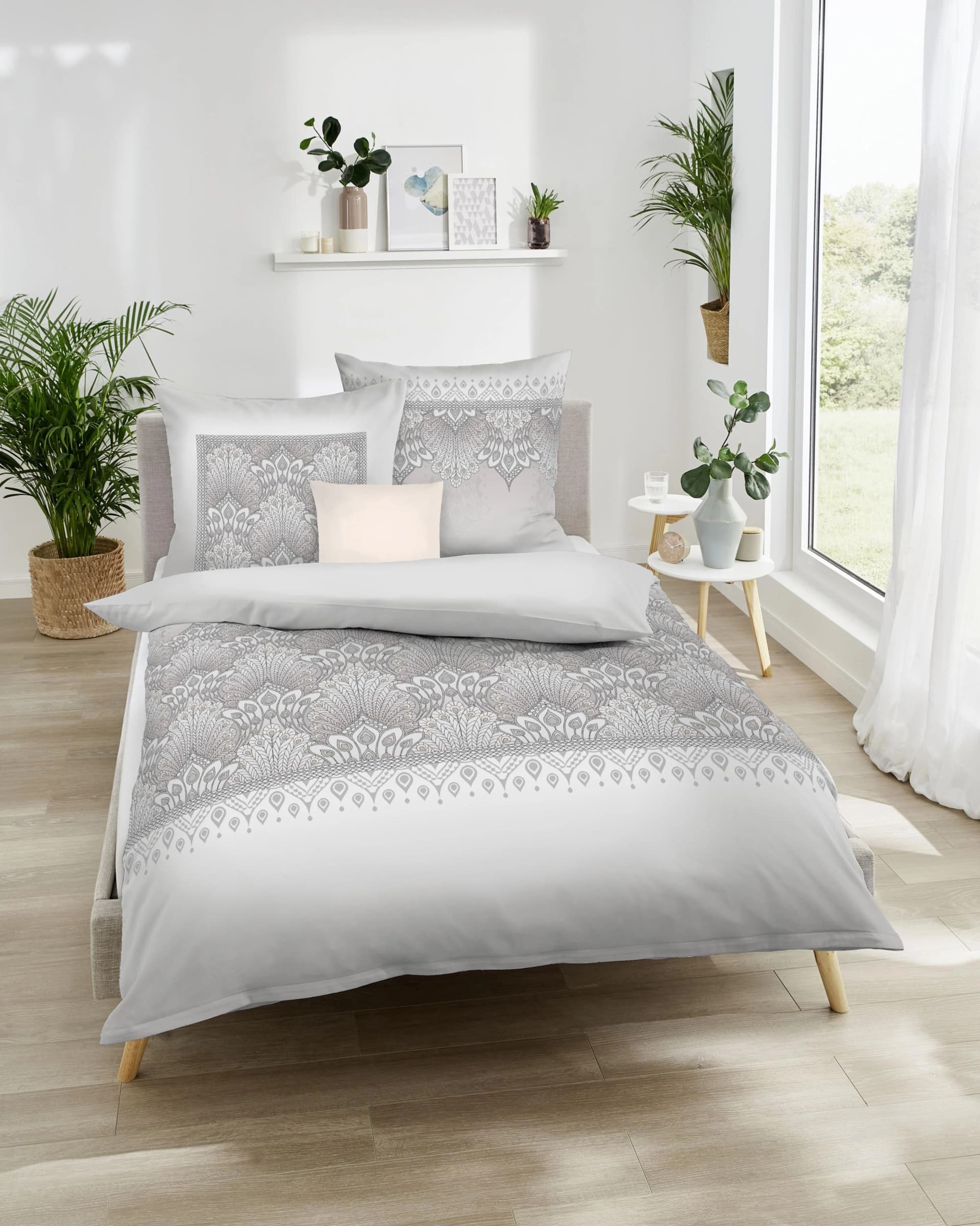 Kaeppel Bettwäsche Venice grau Mako-Satin 100% Baumwolle