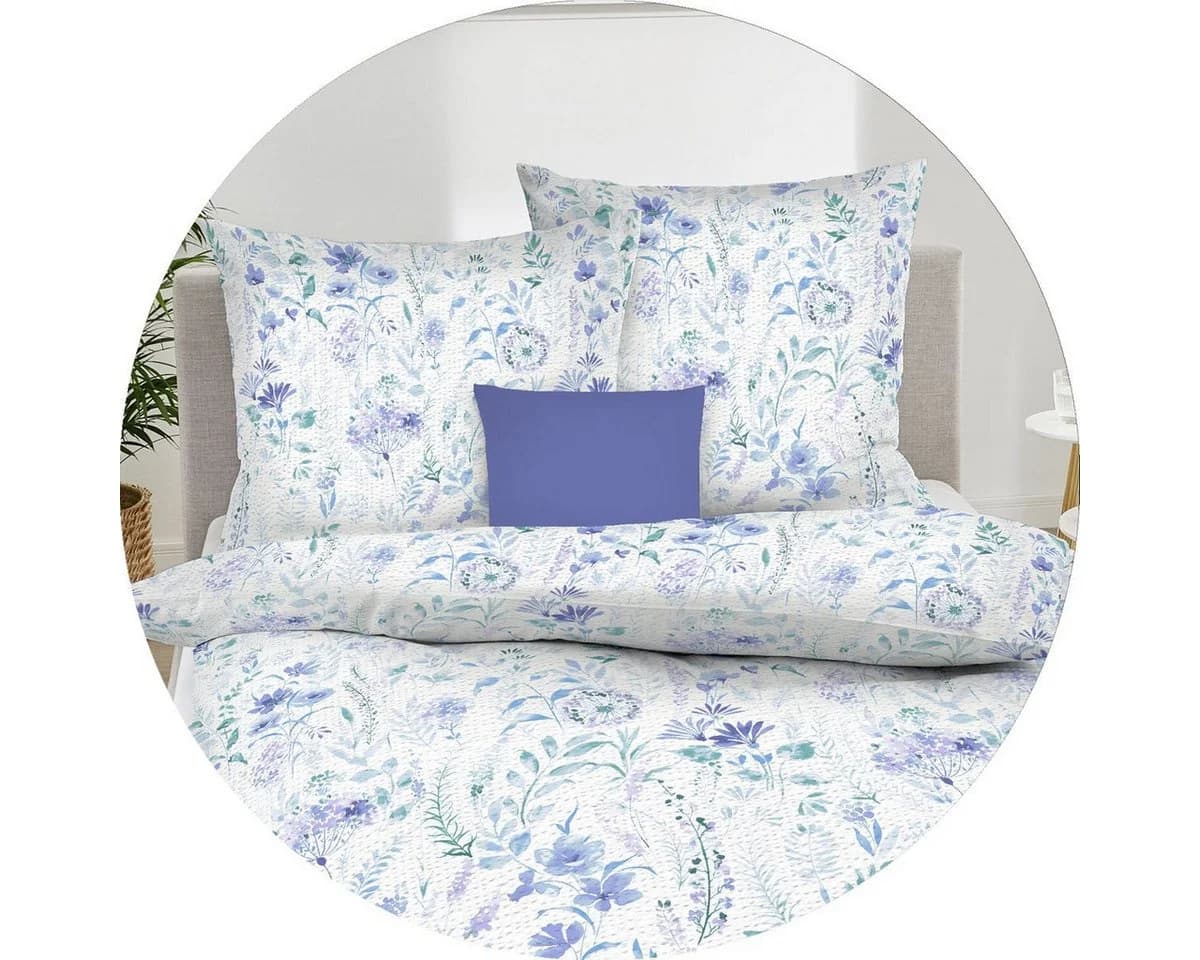 Kaeppel Bettwäsche Lara Blau Violett 2-teilig Seersucker - Bild 4