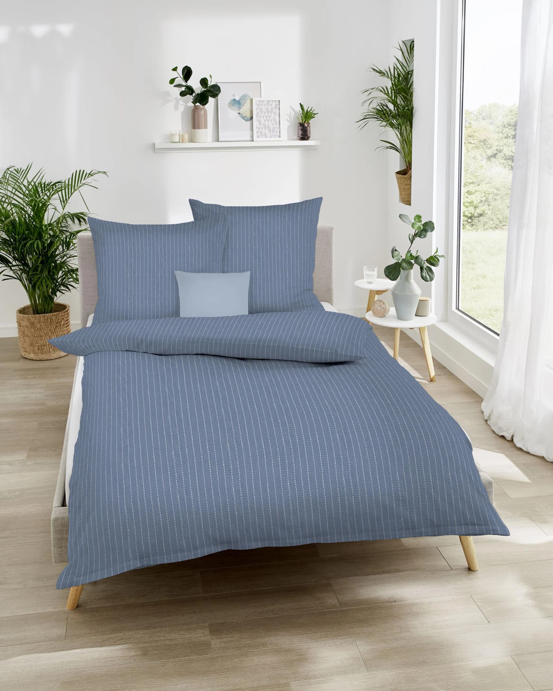 Kaeppel Bettwäsche Mood Blau Edel-Köper-Flanell 2-tlg.