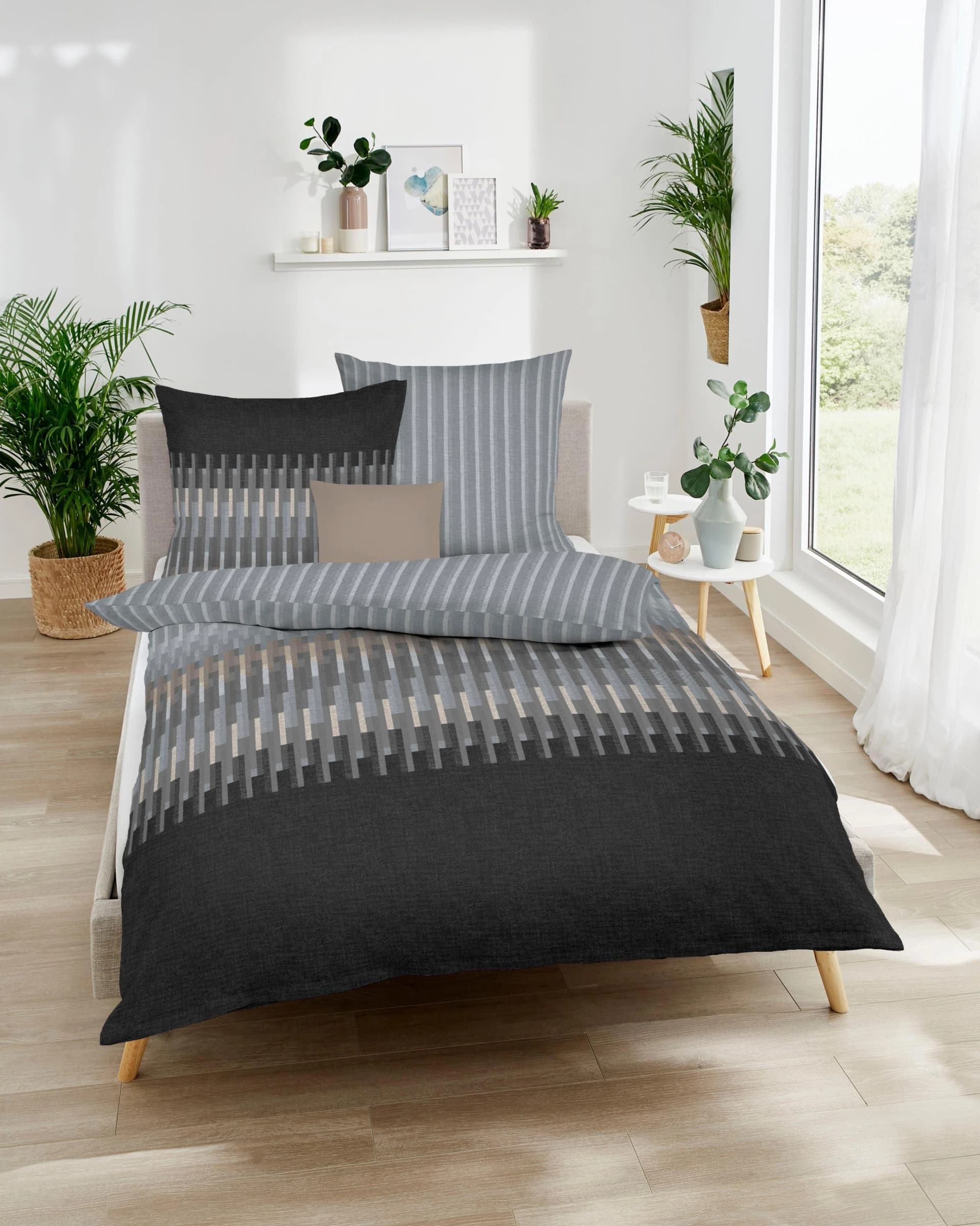 Kaeppel Bettwäsche Smart Grau Mako-Satin 2-teilig