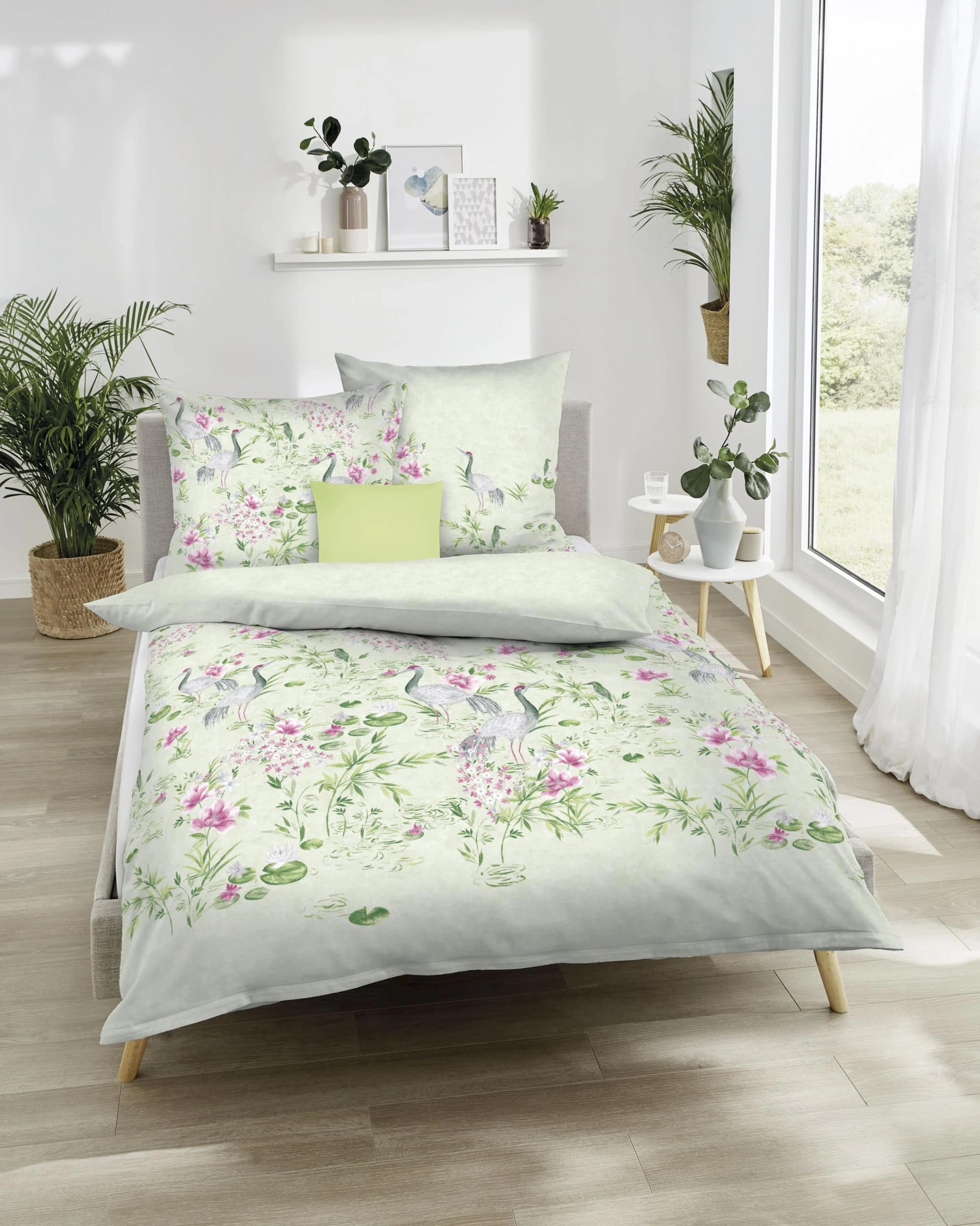 Kaeppel Bettwäsche Pagode Mako-Satin 100% Baumwolle Grün