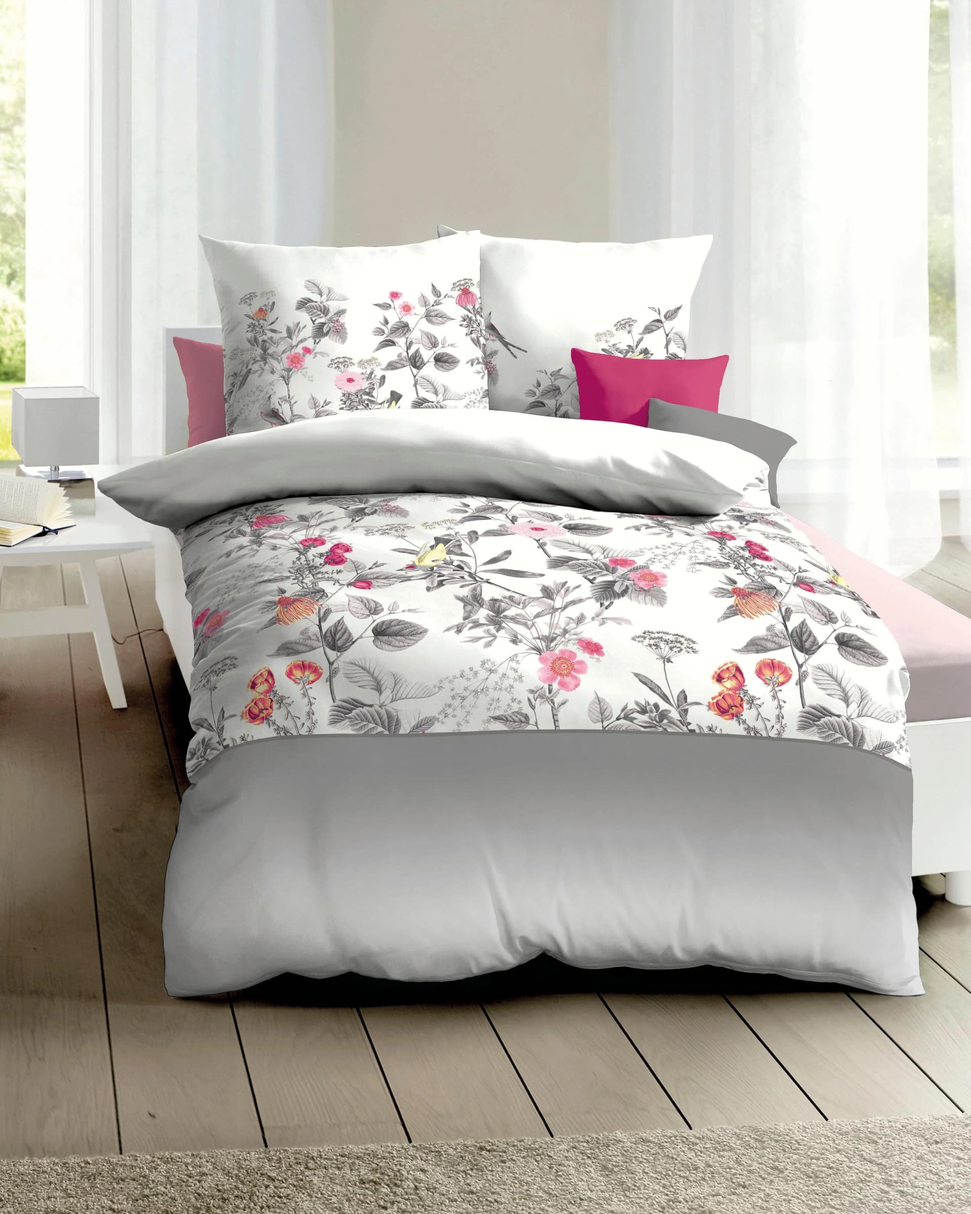 Kaeppel Bettwäsche Formosa Silber Mako-Satin 100% Baumwolle