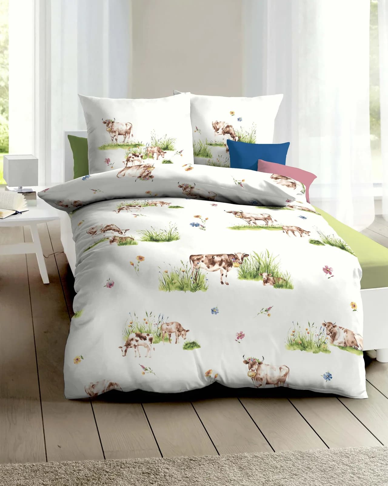 Kaeppel Bettwäsche Almauftrieb Grün Mako-Satin 2-tlg.
