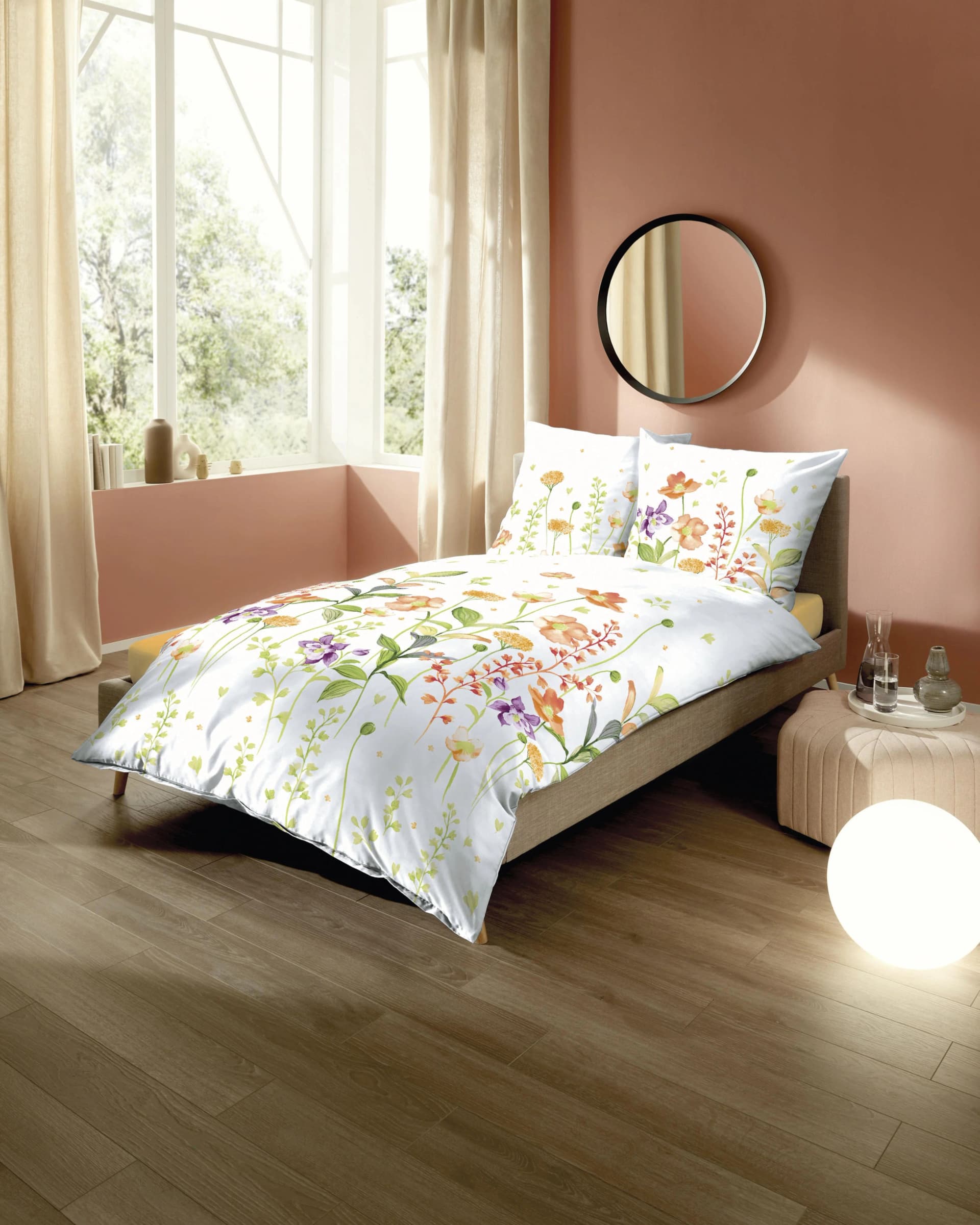 Kaeppel Bettwäsche Summer Meadow Orange Perkal