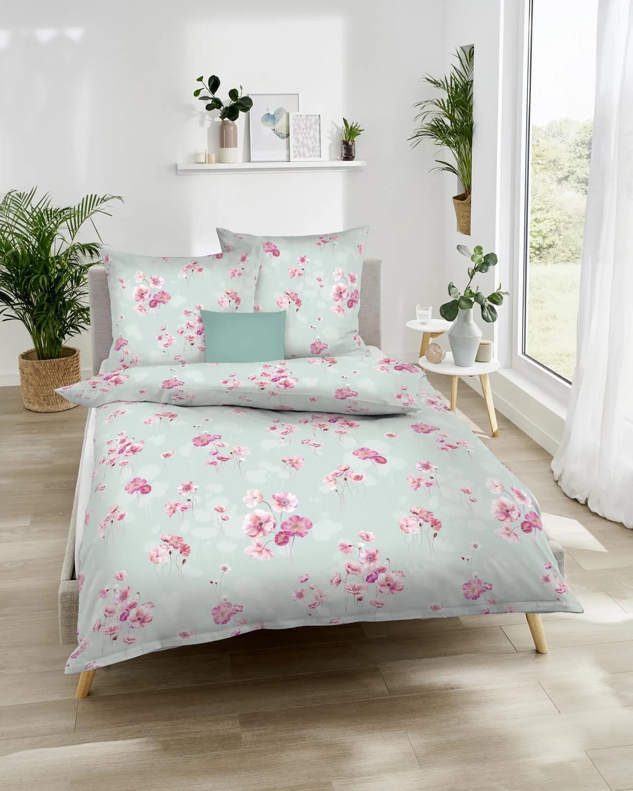 Bettwäsche KAEPPEL Delicate Mint Blumenmuster