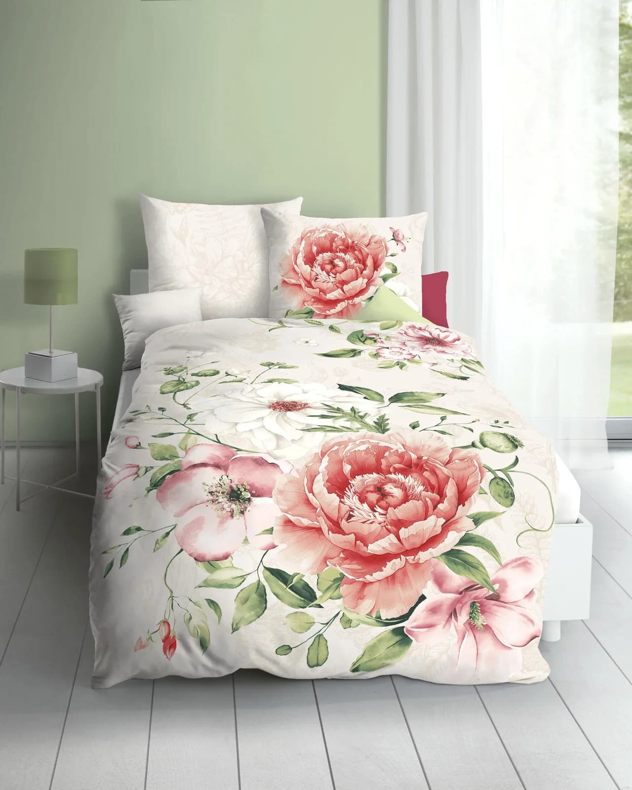 Kaeppel Bettwäsche Blushing Rose Beige Mako-Satin 2-tlg.