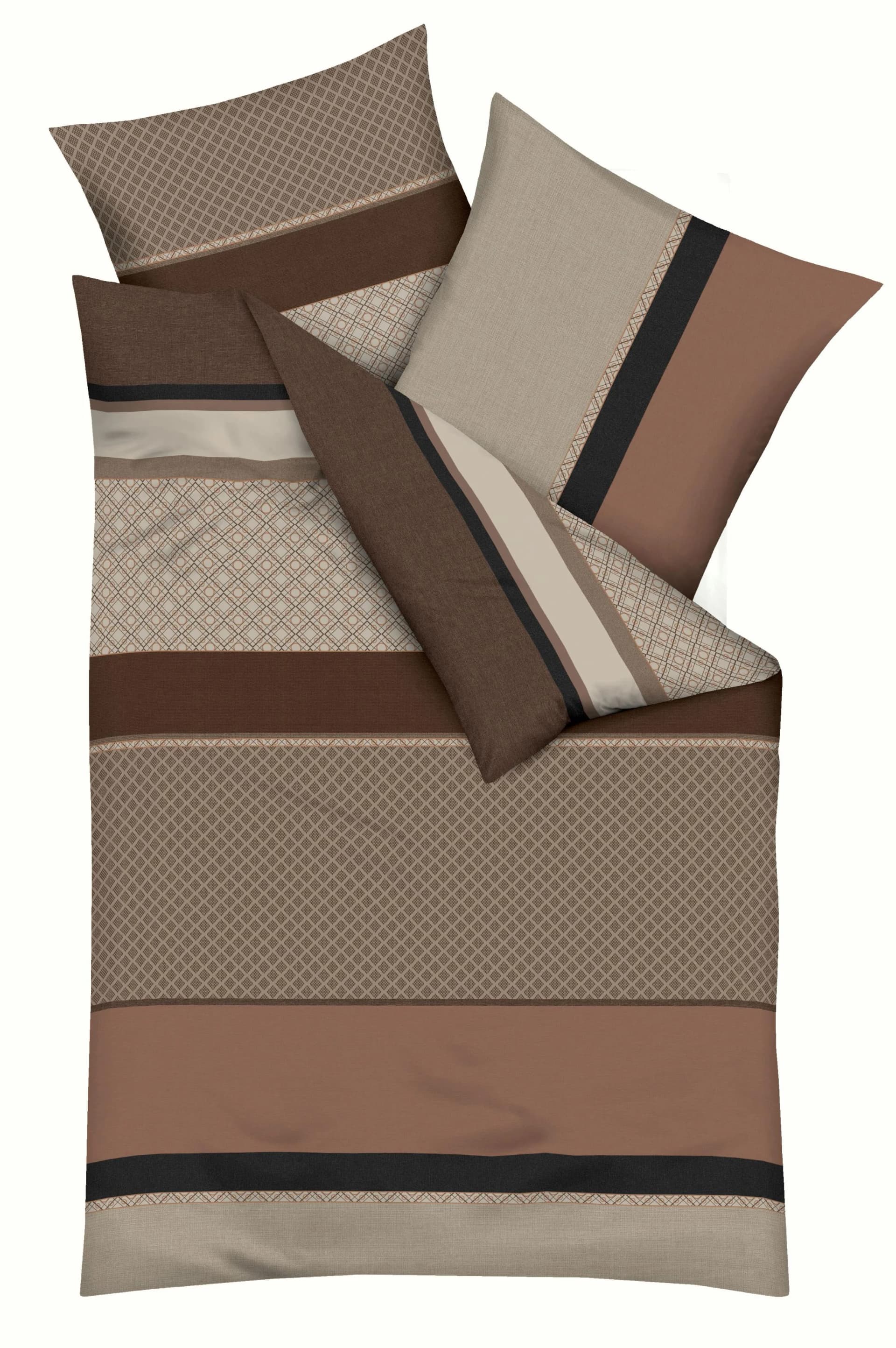 Kaeppel Bettwäsche Imperial Mako-Satin Gestreift Braun