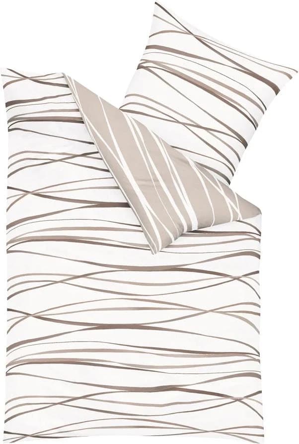 KAEPPEL Wendebettwäsche MOTION 100% Baumwolle Beige/Weiß Mako-Satin