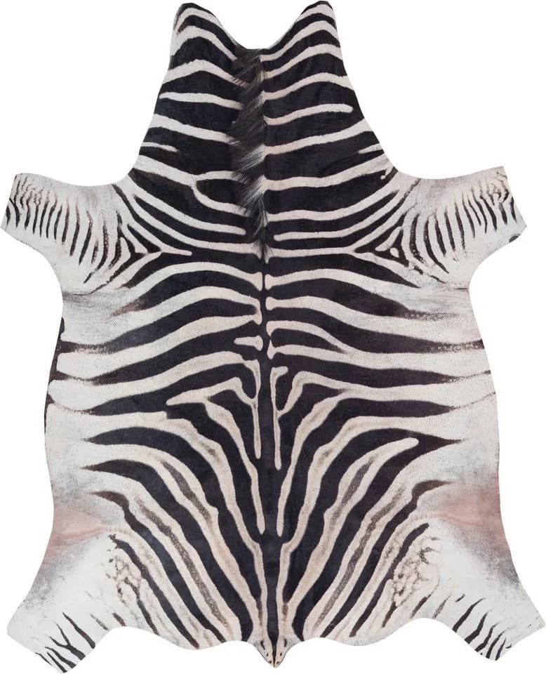 Obsession Rinderfell My Toledo Fellteppich Zebra-Optik Schwarz-Weiß 155x190 cm