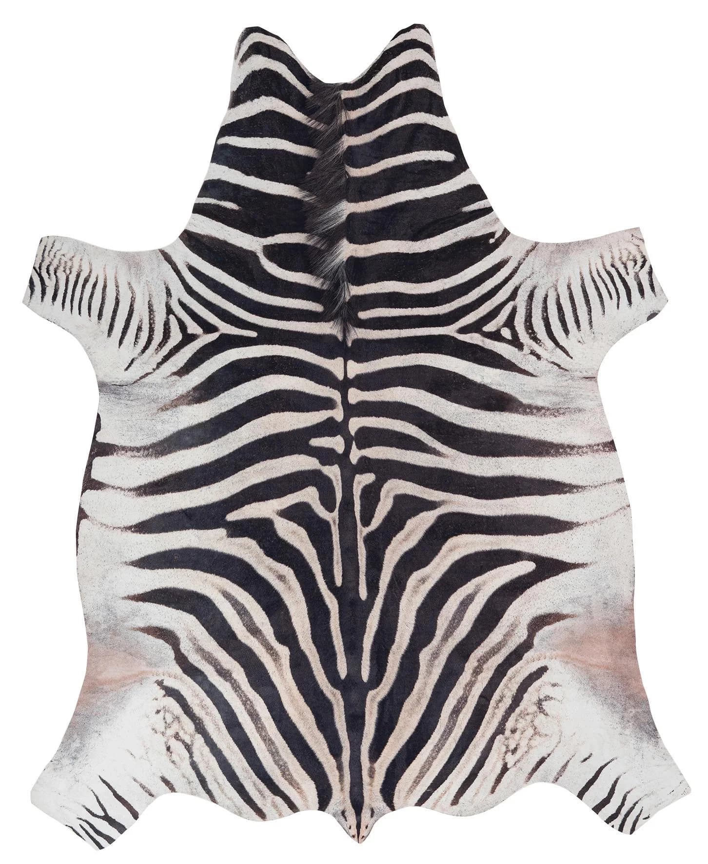 Obsession Rinderfell My Toledo Fellteppich Zebra-Optik Schwarz-Weiß 155x190 cm - Bild 5