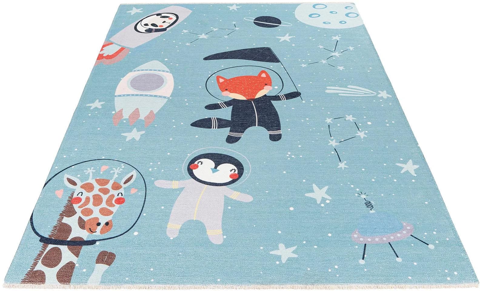 Obsession Kinderteppich My Greta 600 Hellblau Weltraum-Motiv