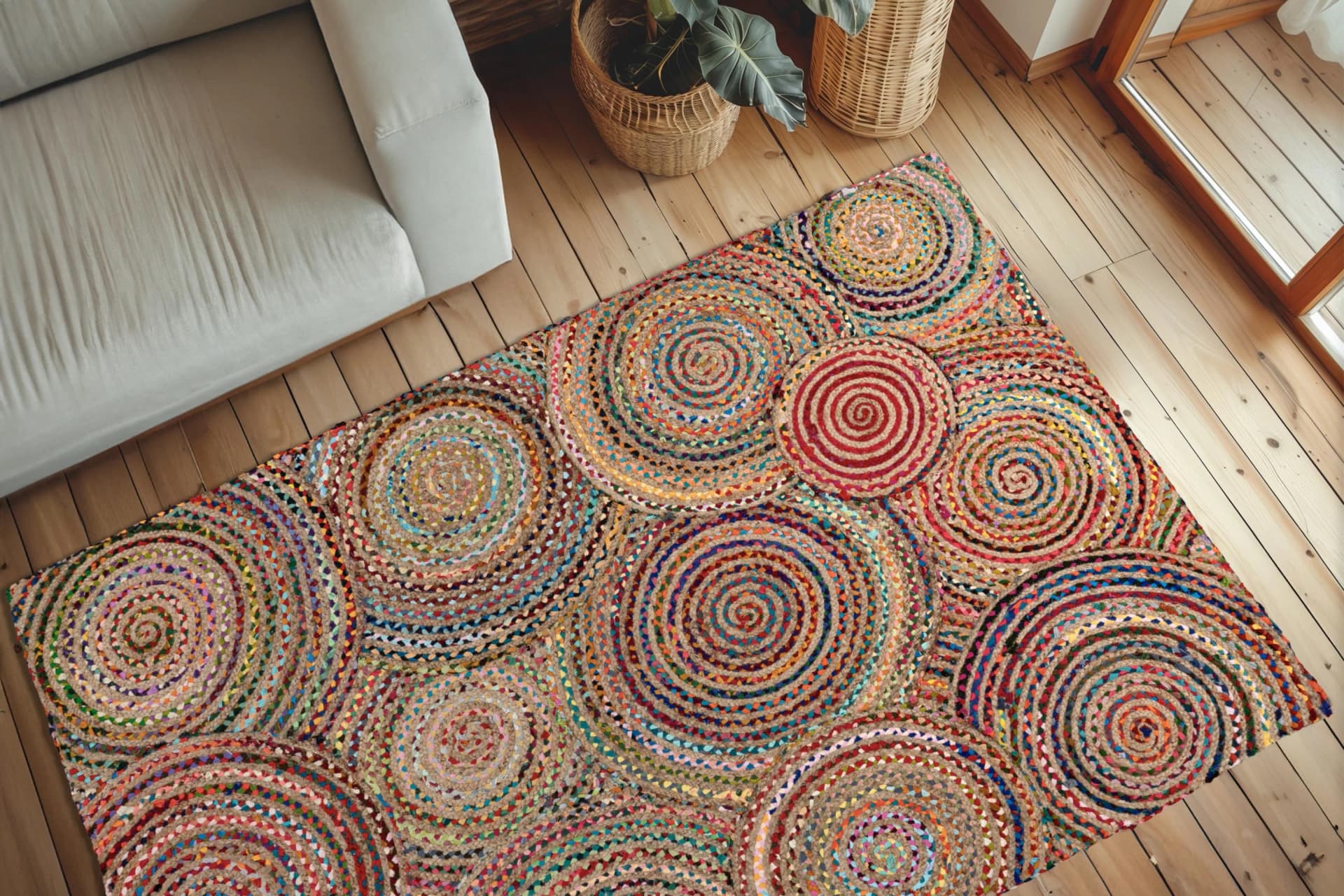 Obsession Teppich My Cancun 331 Bunt Handgefertigt Baumwolle Jute