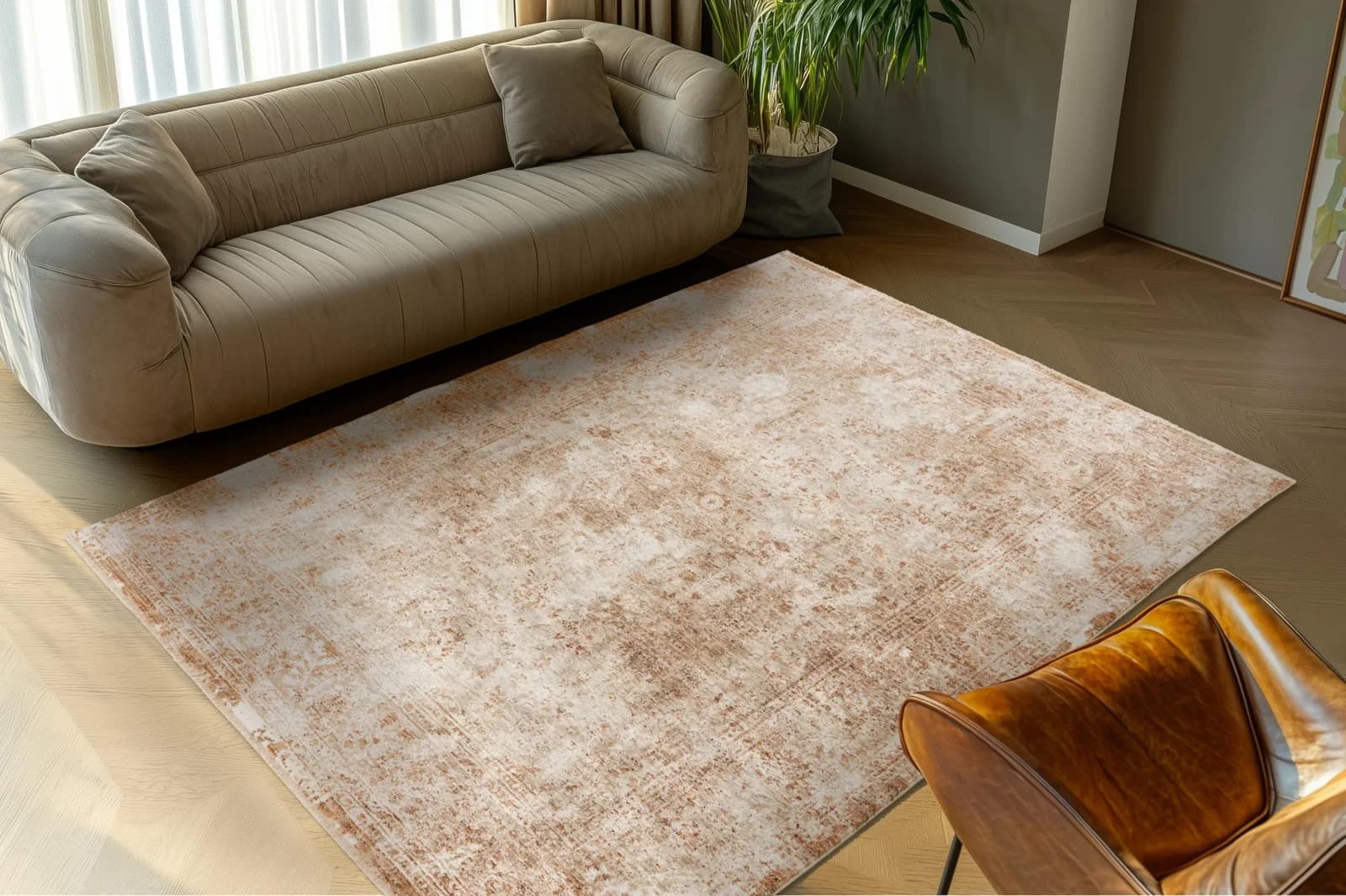Obsession Teppich My Bella 238 Rosa Polyester Hoch-Tief Effekt Vintage