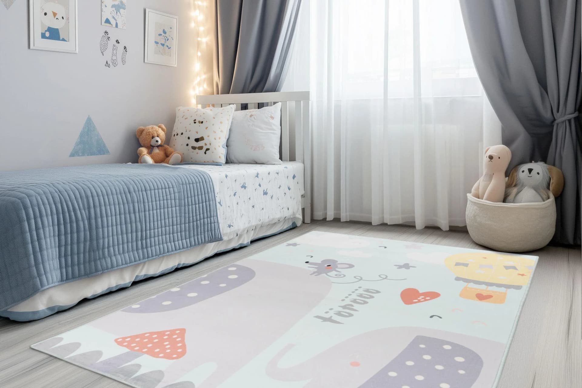 Obsession Magic Kids ML 105 Kinderteppich Grau Elefanten Motiv