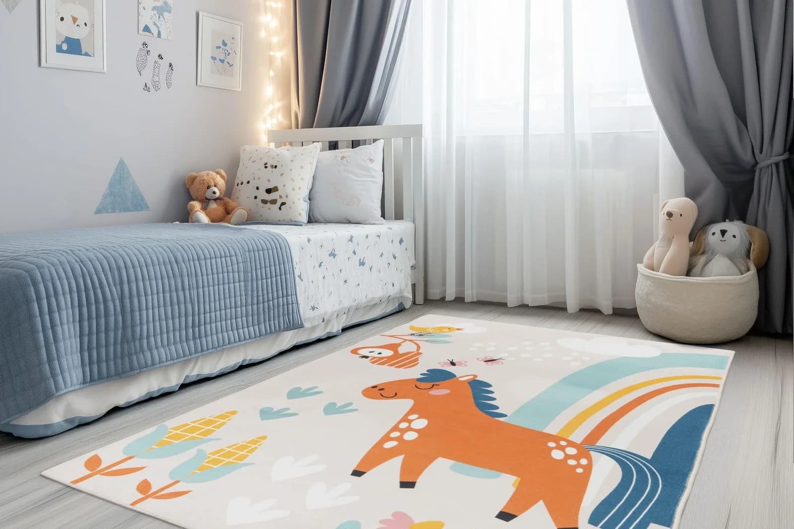 Obsession Magic Kids Kinderteppich Bunt Pferde Motiv Waschbar