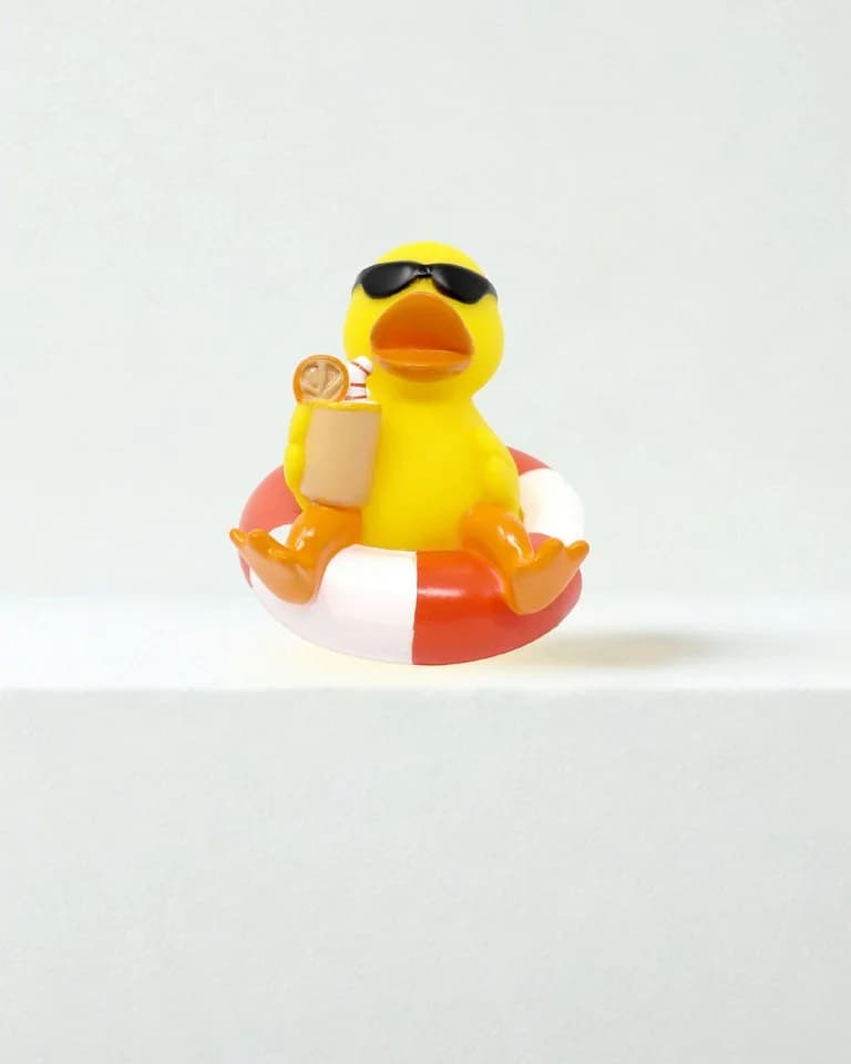 Close Up Badeente mit Schwimmring Summertime Quietscheente Gelb - Bild 2