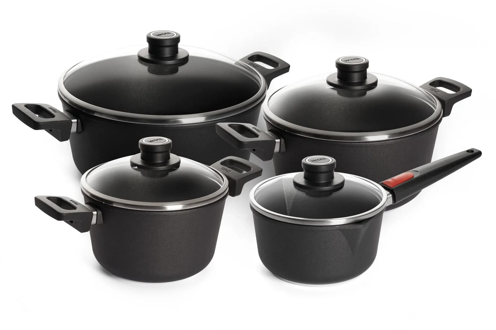 WOLL Topf-Set Titanium NOWO 8-tlg. Schwarz Aluminiumguss Induktion