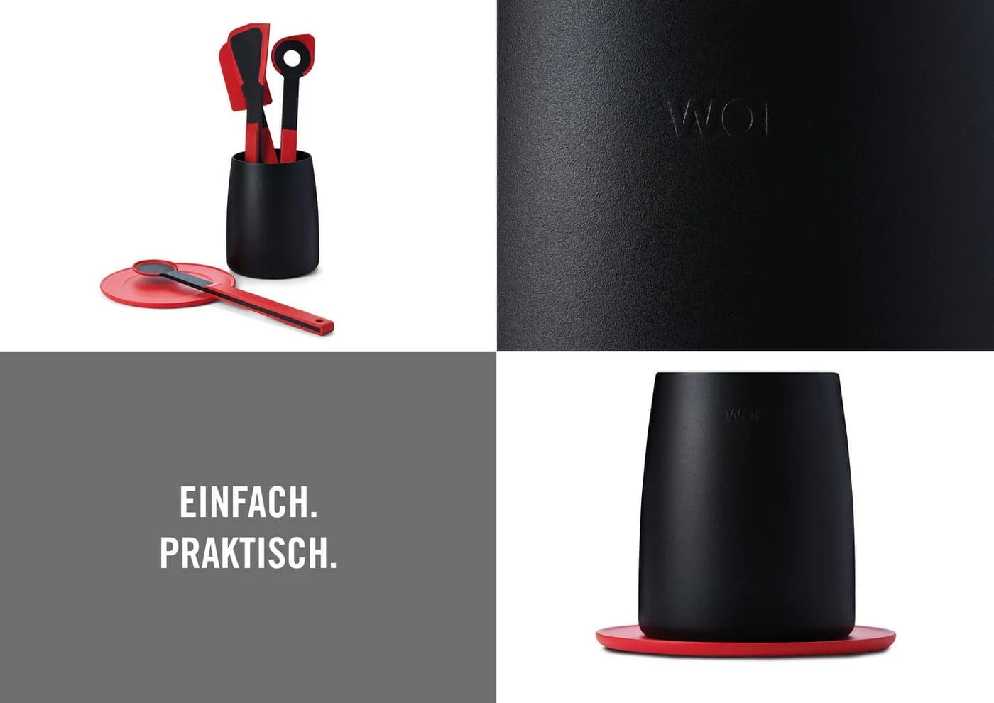 WOLL Besteckhalter Cook it Set Rot 2-tlg. Utensilienbehälter Löffelablage