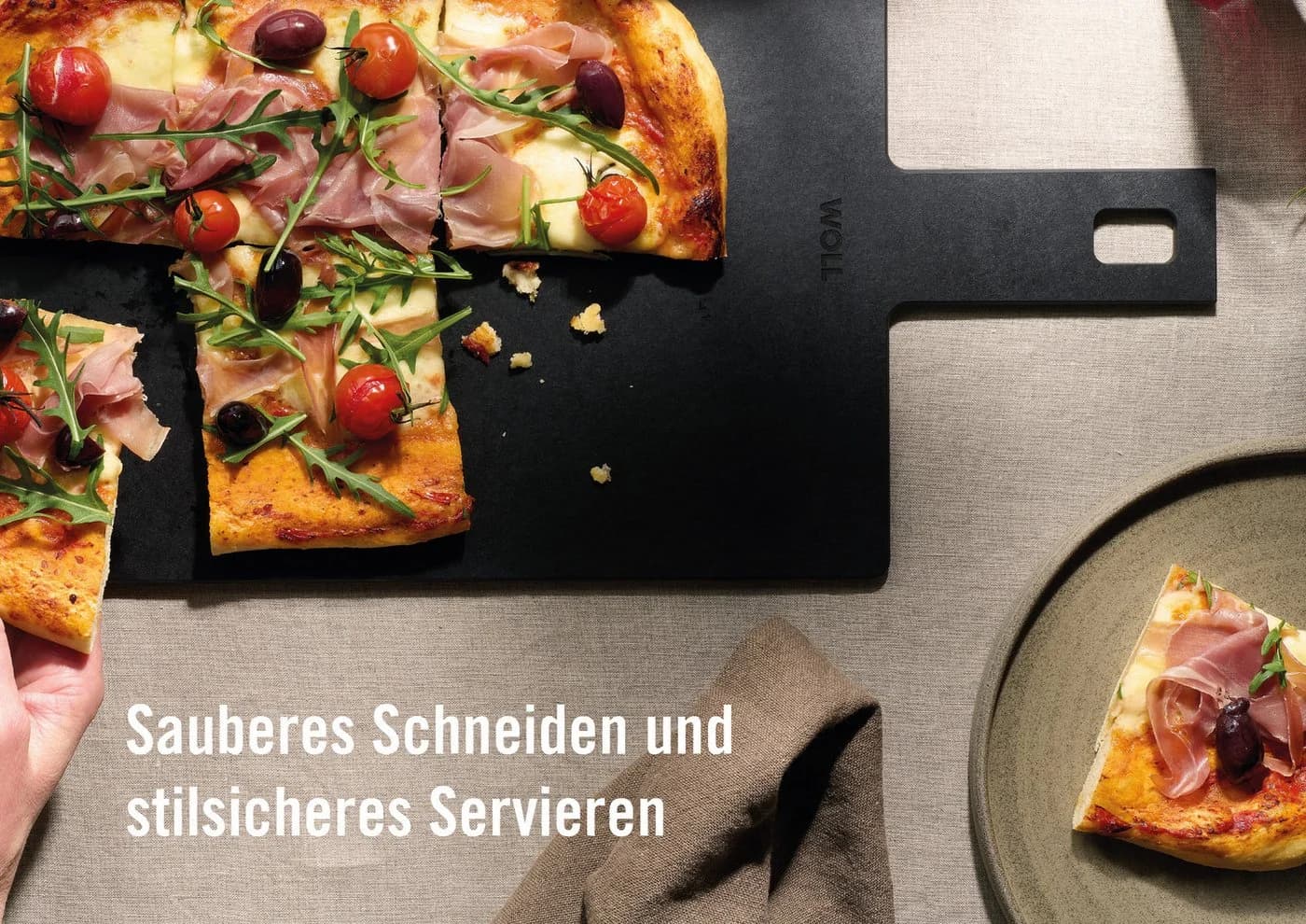 WOLL Schneidebrett Cut & Serve Set 4-tlg. Schwarz Papierverbundstoff - Bild 5
