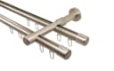 iso-design 2-läufige Gardinenstange Innenlauf Edelstahl Optik Aluminium Bild 2