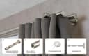 iso-design 2-läufige Gardinenstange Innenlauf Edelstahl Optik Aluminium Bild 3