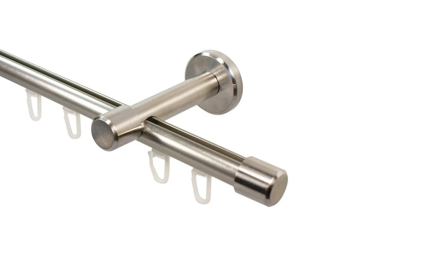 iso-design Gardinenstange Innenlauf 16 mm Edelstahloptik Aluminium - Bild 2