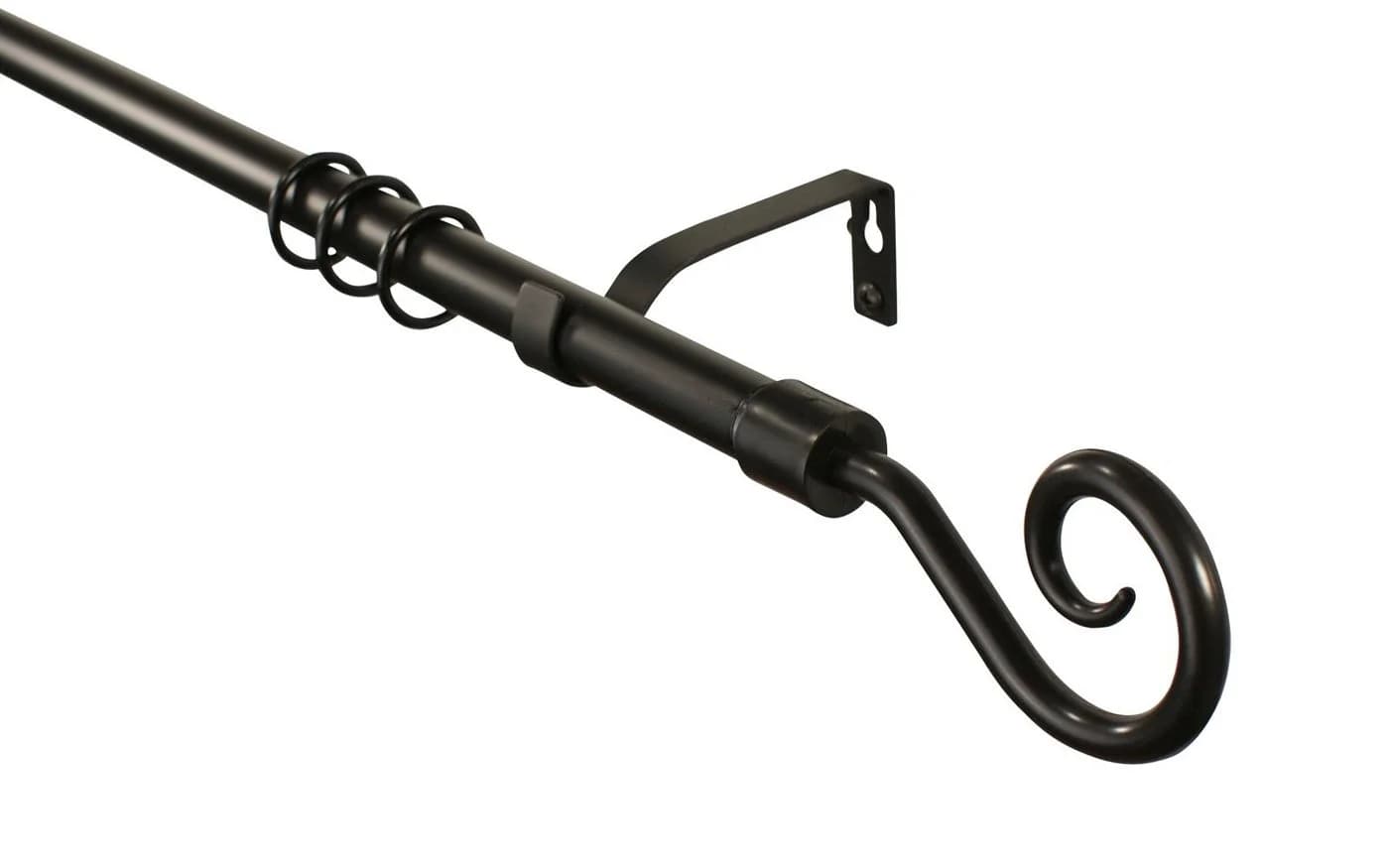 iso-design Gardinenstange Schwarz Ausziehbar 160-300 cm Metall