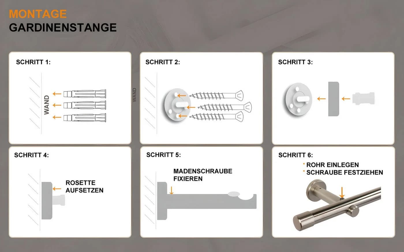 iso-design Gardinenstange 20 mm Edelstahl Fixmaß - Bild 5
