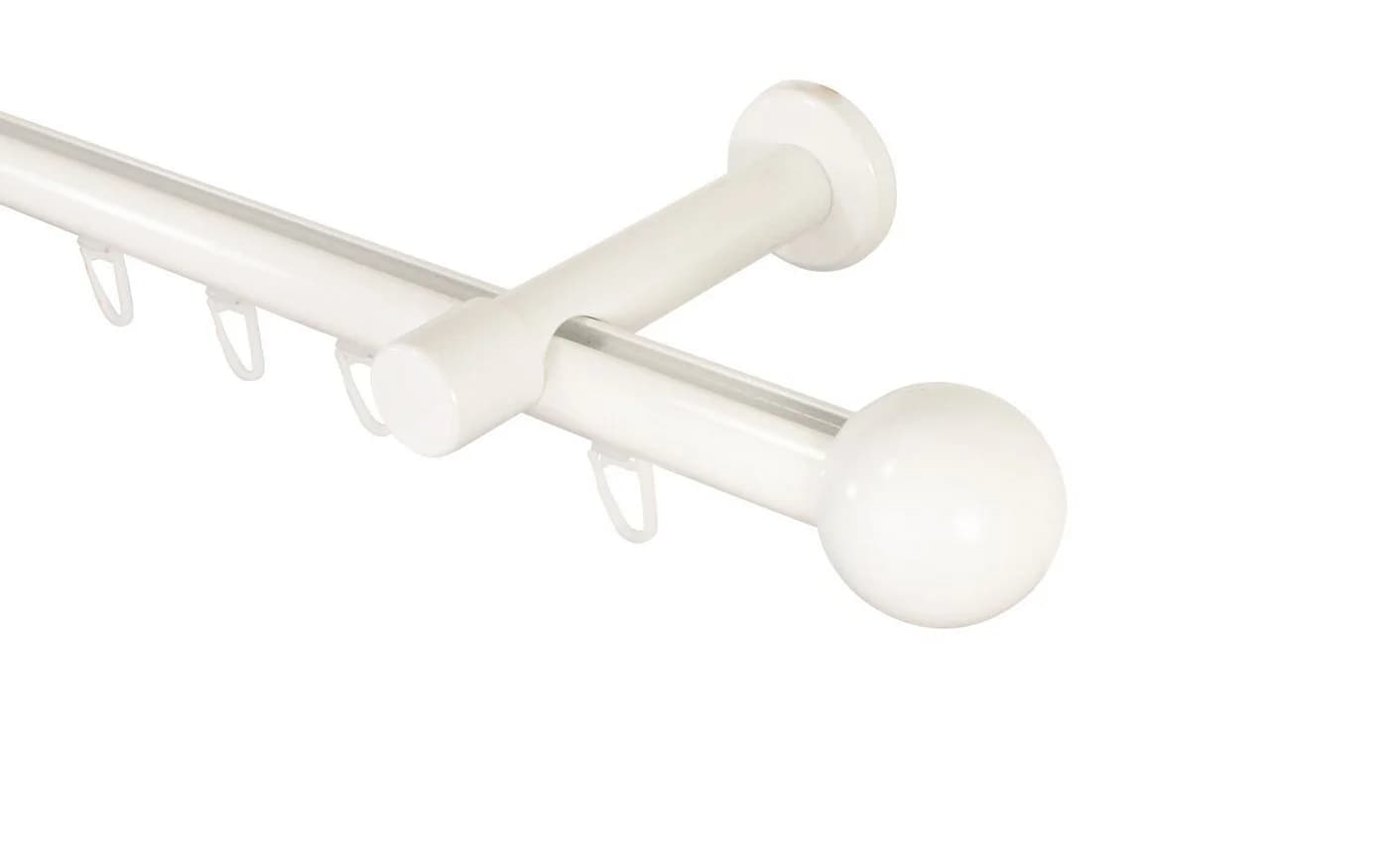 Gardinenstange aus Aluminium, Weiß, Innenlauf
