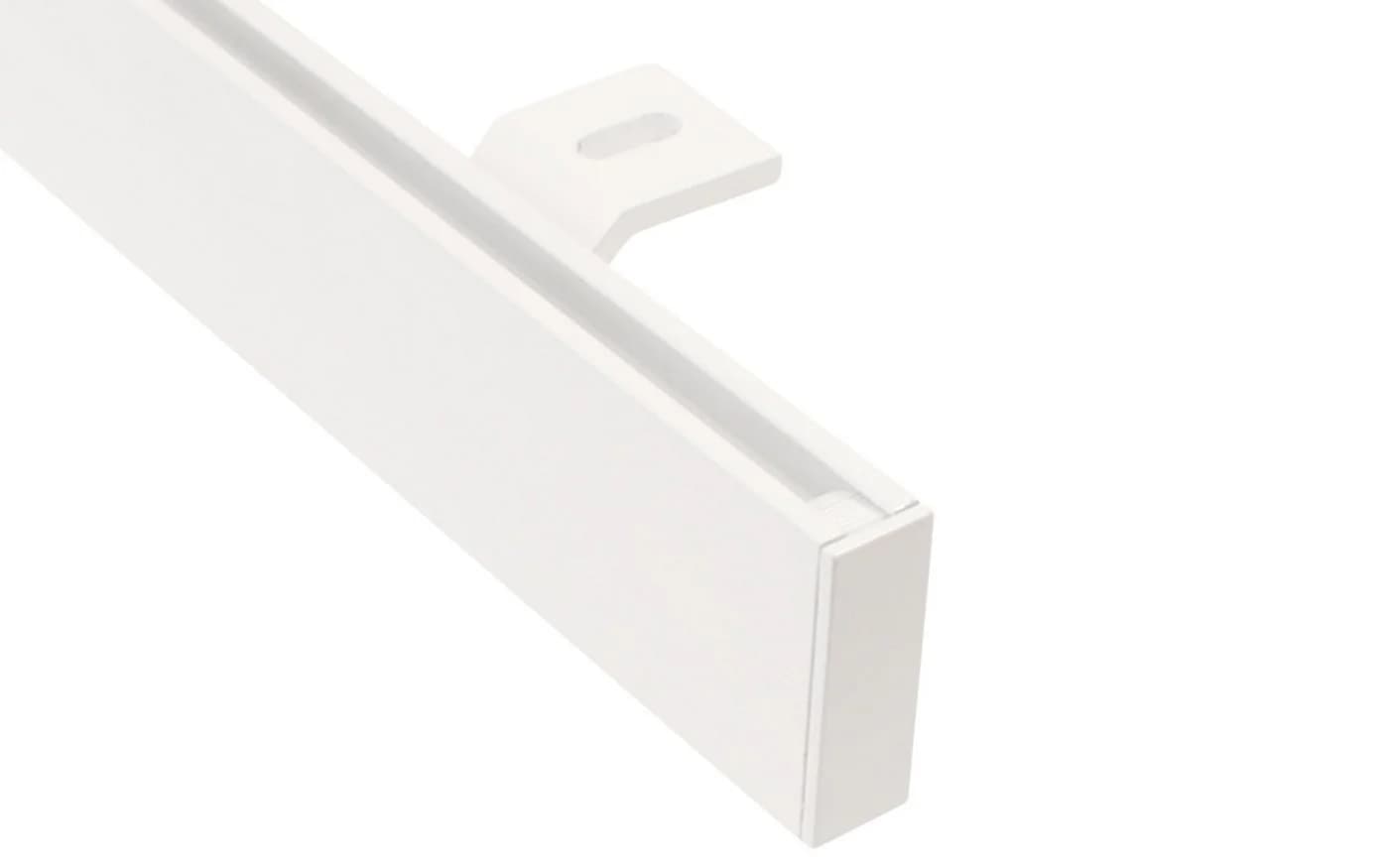 iso-design Gardinenschiene Eckig Aluminium Weiß Deckenmontage