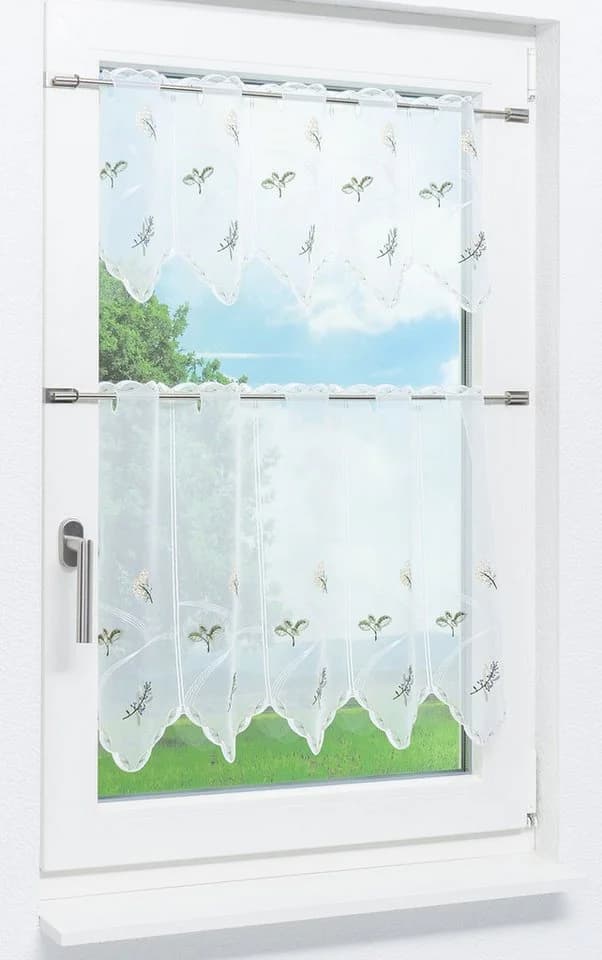 Plauener Spitze® Scheibengardine Kräutergarten Transparent - Bild 5
