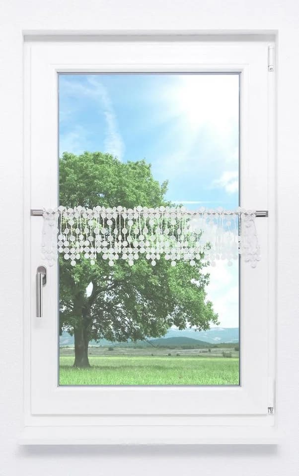 Plauener Spitze® Scheibengardine Pearl Transparent Gestickt - Bild 2