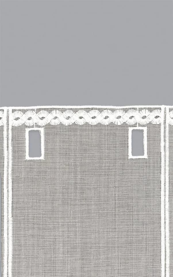 LYSEL® Scheibengardine Leinenlook Grau Transparent Stabdurchzug - Bild 4