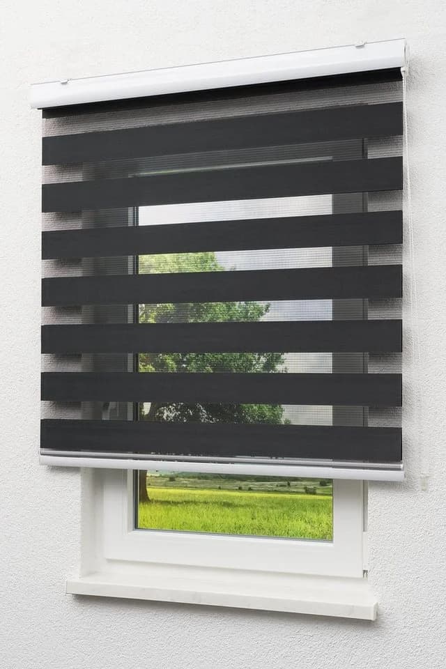 LYSEL® Doppelrollo mit Blende Schwarz blickdicht - Bild 2